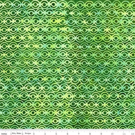 (2 yd) Riley Blake Expressions Batiks Geometric Splash BT23204-314 Green Apple
