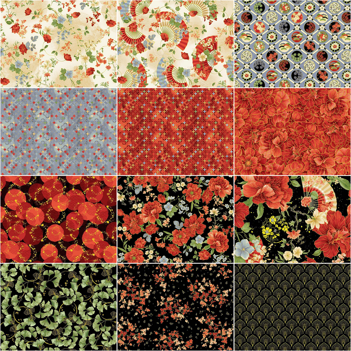 Timeless Treasures - Imperial Bloom by Chong-a Hwang - 40 2.5" Strips/Jelly Roll