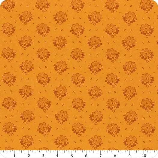 (4 yd) Andover/Makower UK Indigo Cheddar A-1143-O Picotage Floral