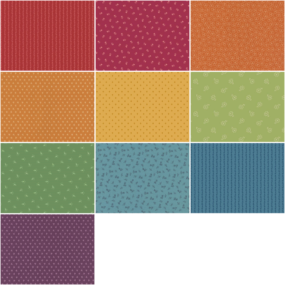 Andover "Itsy Bits" Half-yard Bundle - 10 Fabrics, 5 Total Yards
