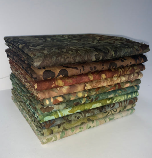 Robert Kaufman Artisan Batik "Junglescape" Half-yard Bundle - 10 Fabrics, 5 Total Yards