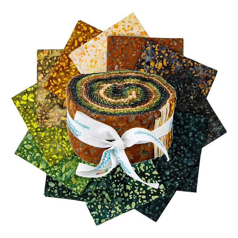 Riley Blake Jungle (Elementals Terrazo) Batiks - 40 Strip Rolie Polie