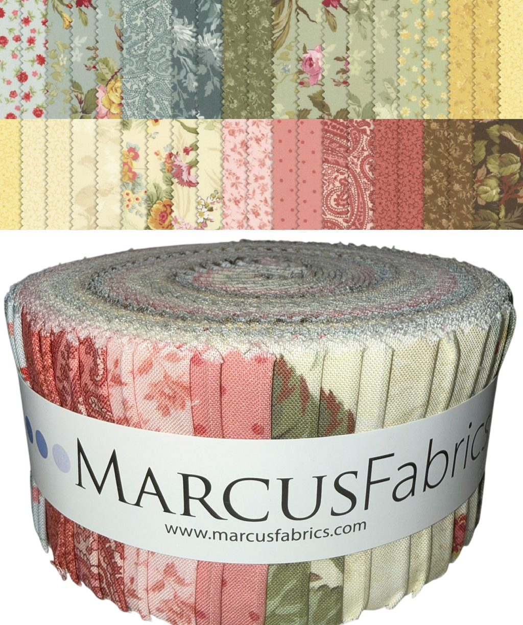 Marcus Fabrics - Kathleen's Story by Chris Schulte - 40 2.5" Strips/Jelly Roll