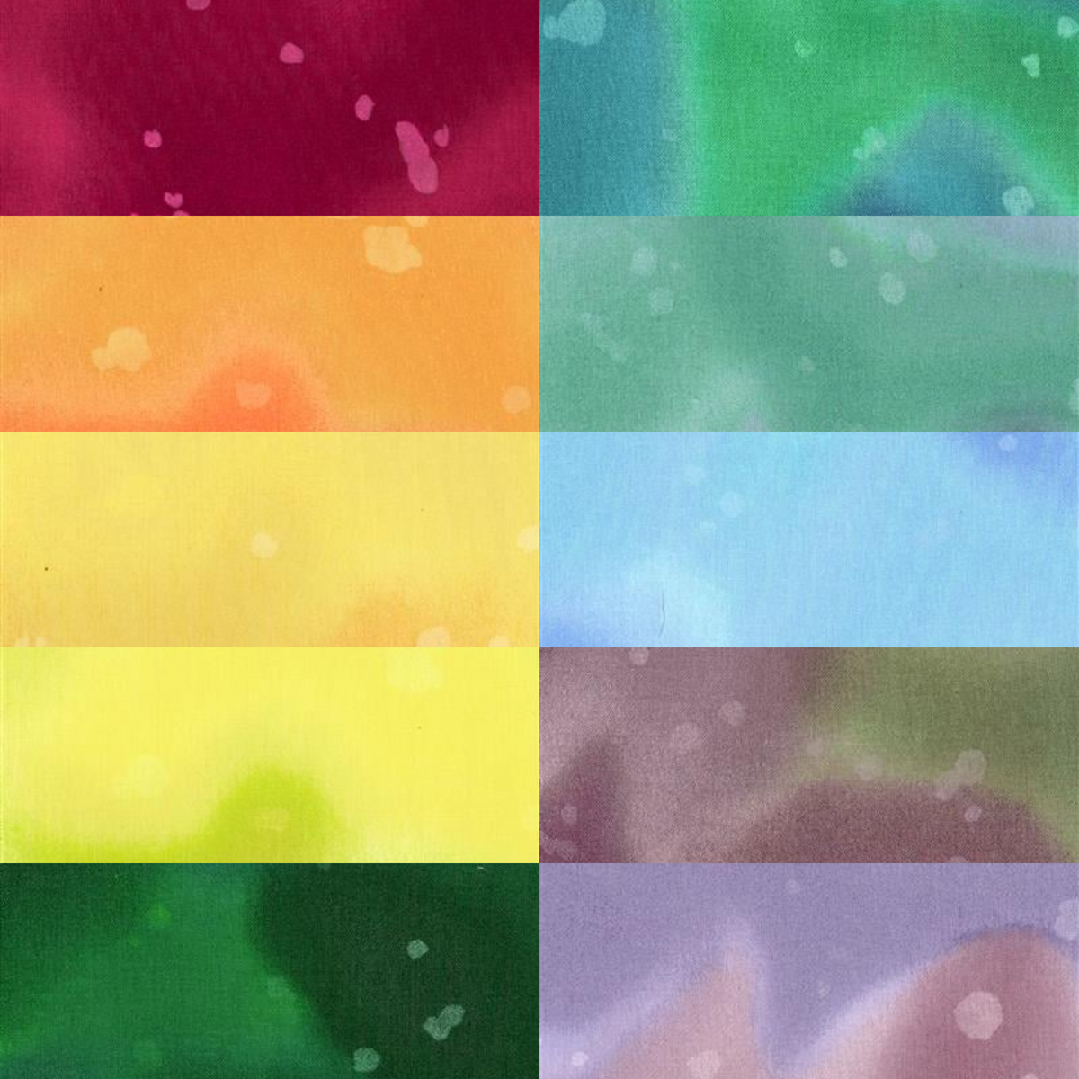 Clothworks "Kinkame Opal" Half-yard Bundle - 10 Fabrics, 5 Total Yards