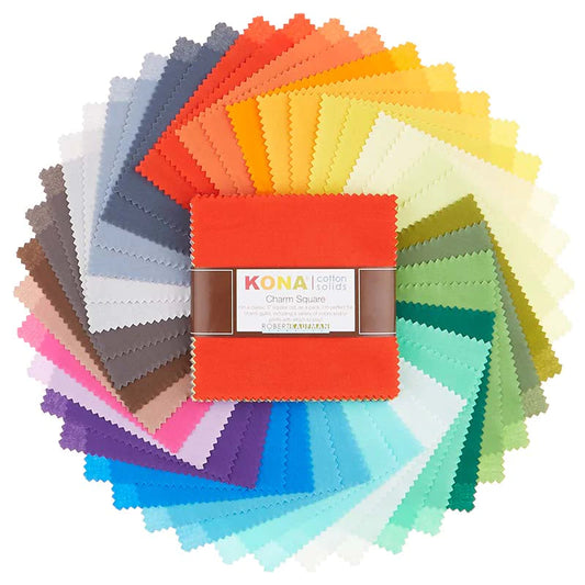 Charm Pack 5x5 Squares - Robert Kaufman Kona Solid New Colors 2019 - 40 5" Squares