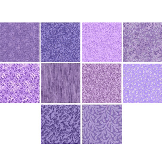 Charm Pack 5x5 Squares - Basic Colors Lavender - 40 5" Squares