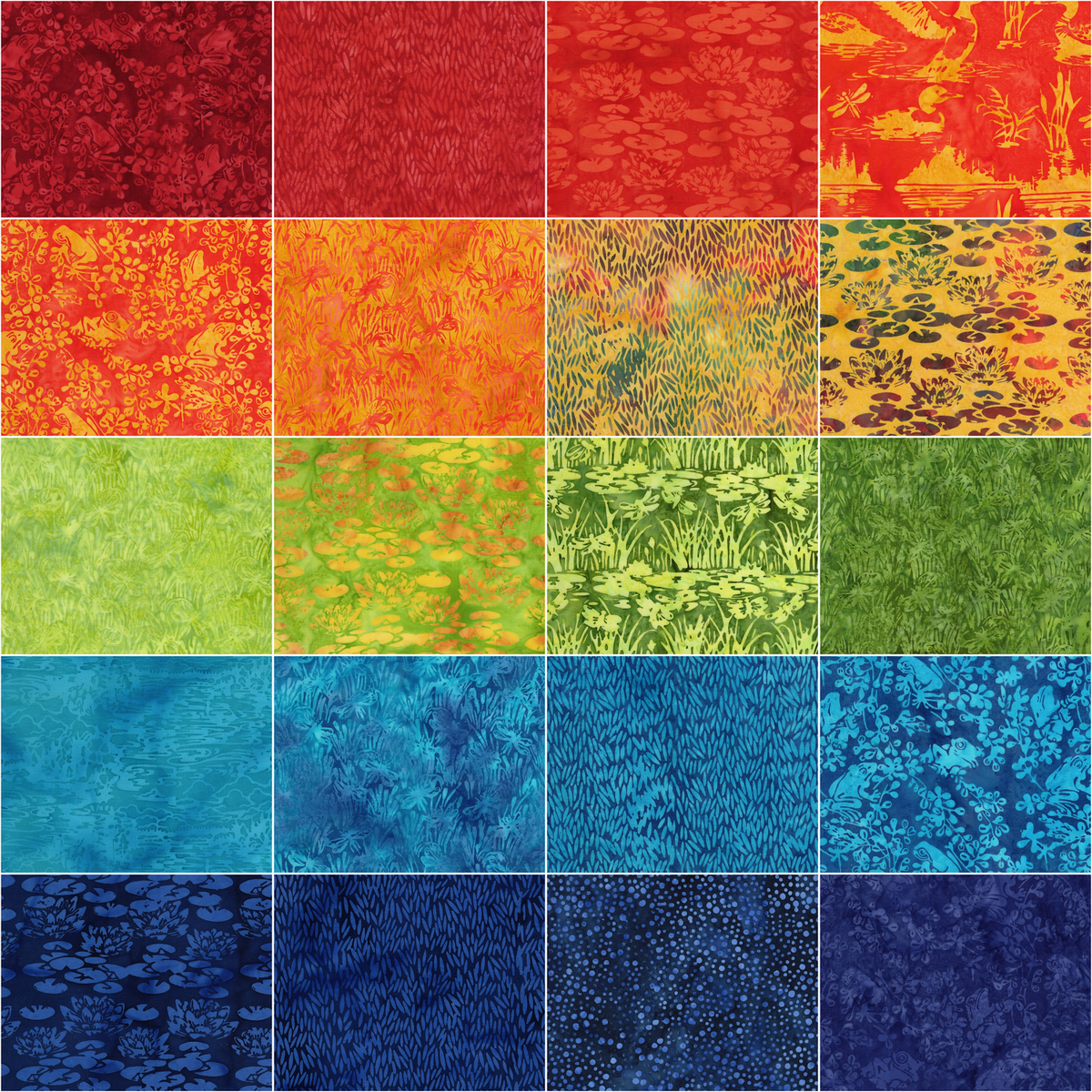 Island Batik - Leap and Lilly - 20 Fabrics, 40 Total Strips
