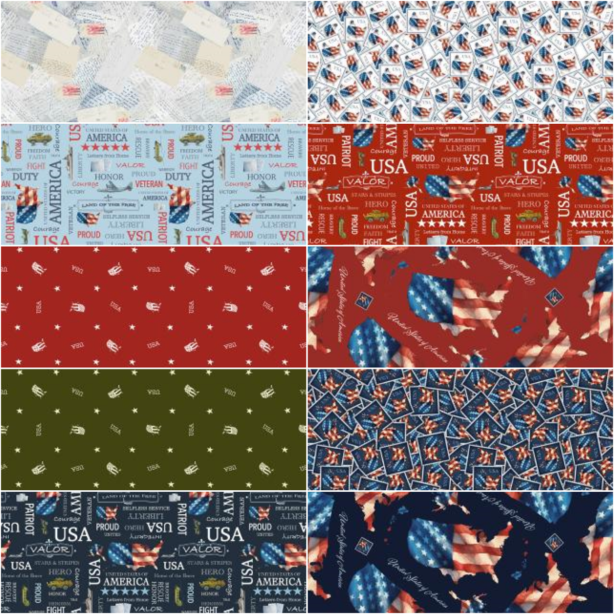 Riley Blake "Letters From Home" Half-yard Bundle - 10 Fabrics, 5 Total Yards