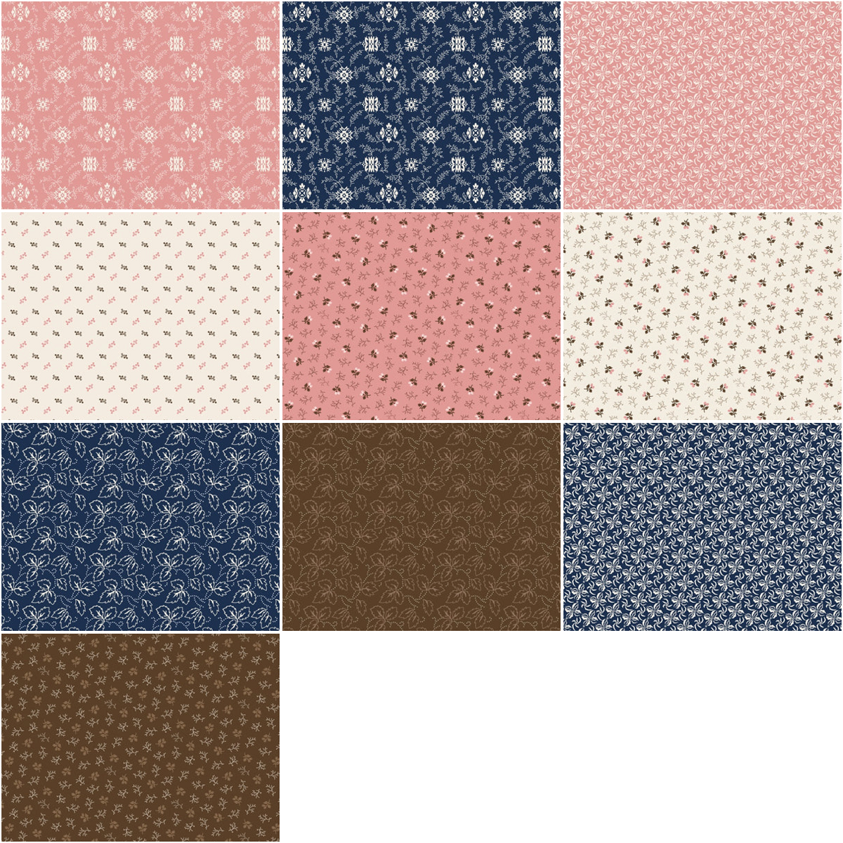 Windham Fabrics "Lexington" Half-Yard Bundle - 10 Fabrics, 5 Total Yards