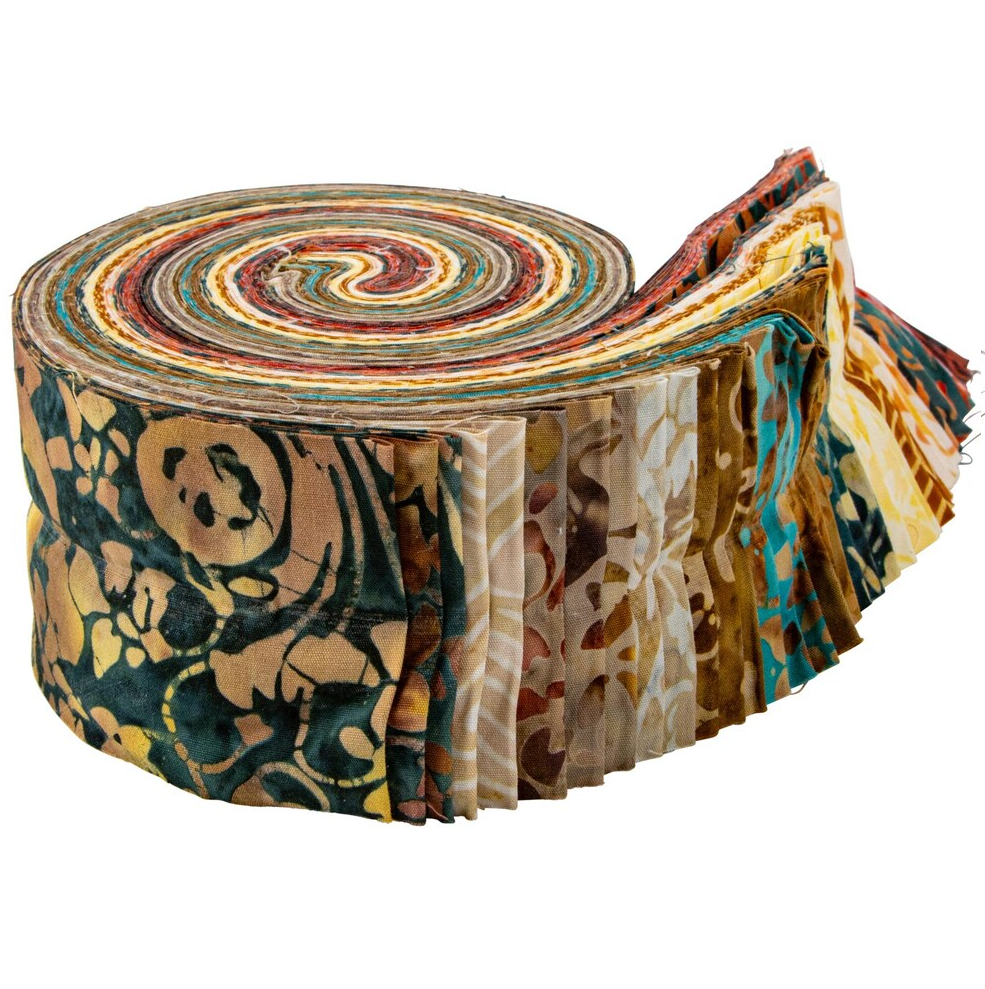 Riley Blake Landscape Floreale Expressions Batiks - 40 Strip Rolie Polie
