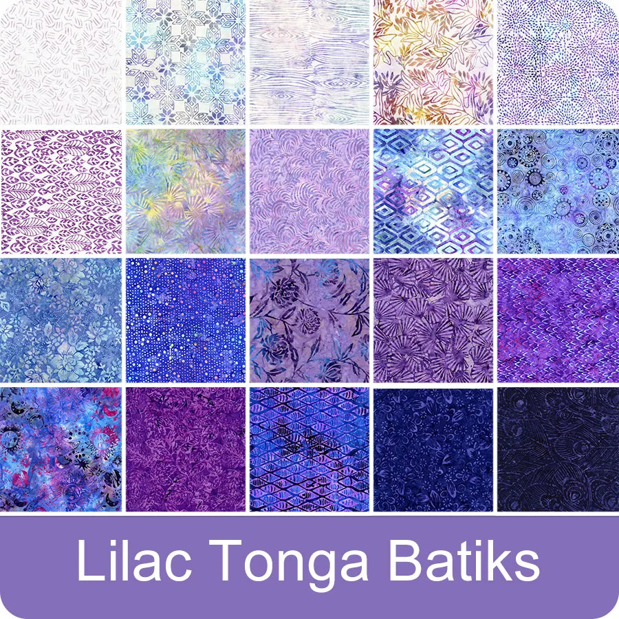 Timeless Treasures Tonga Batiks - Lilac - 40 2.5" Strip Pack