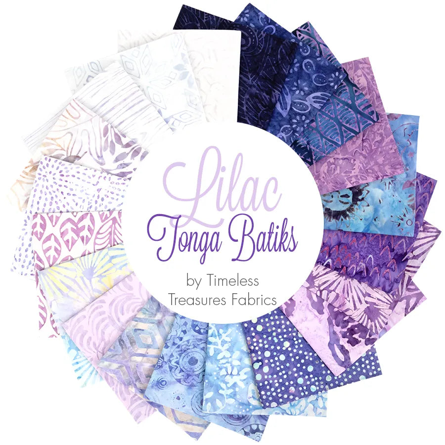 Timeless Treasures Tonga Batiks - Lilac - 40 2.5" Strip Pack