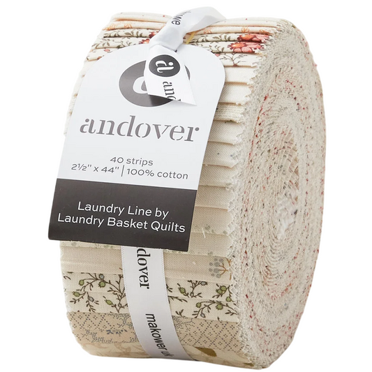 Andover/Makower UK - Laundry Line Double Scoops - 40 2.5" Strips/Jelly Roll