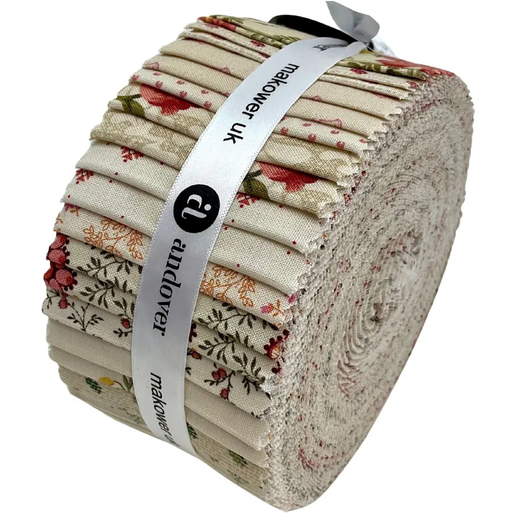Andover/Makower UK - Laundry Line Double Scoops - 40 2.5" Strips/Jelly Roll