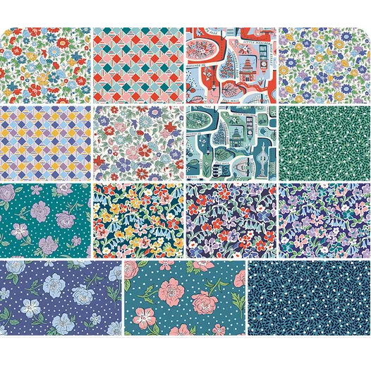 Riley Blake London Bouquet (Tree Of Life) Liberty Fabrics - 40 Strip Rolie Polie