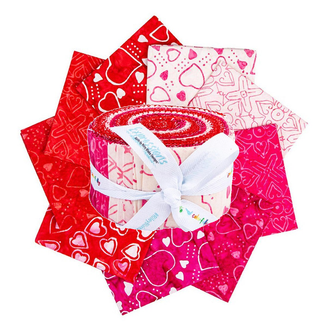 Riley Blake Love Punch Expressions Batiks - 40 Strip Rolie Polie