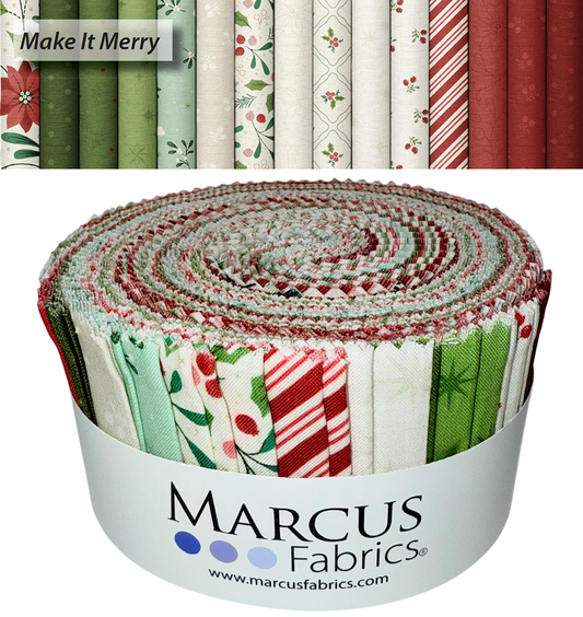 Marcus Fabrics - Make It Merry By Lamb Farms Designs - 40 2.5" Strips/Jelly Roll