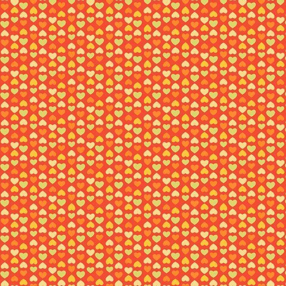 (2 yd) Marcus Fabrics Sunny Days R250913D Hearts Orange