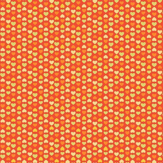 (2 yd) Marcus Fabrics Sunny Days R250913D Hearts Orange