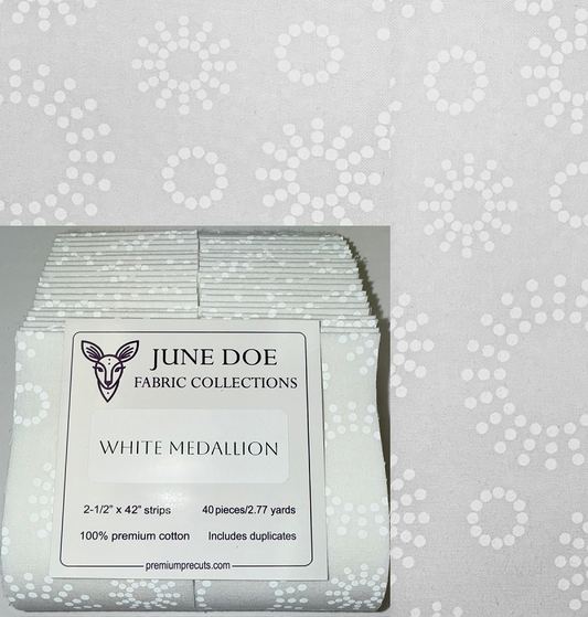 June Doe Fabric Collections - White Medallion - 40-Strip Pack