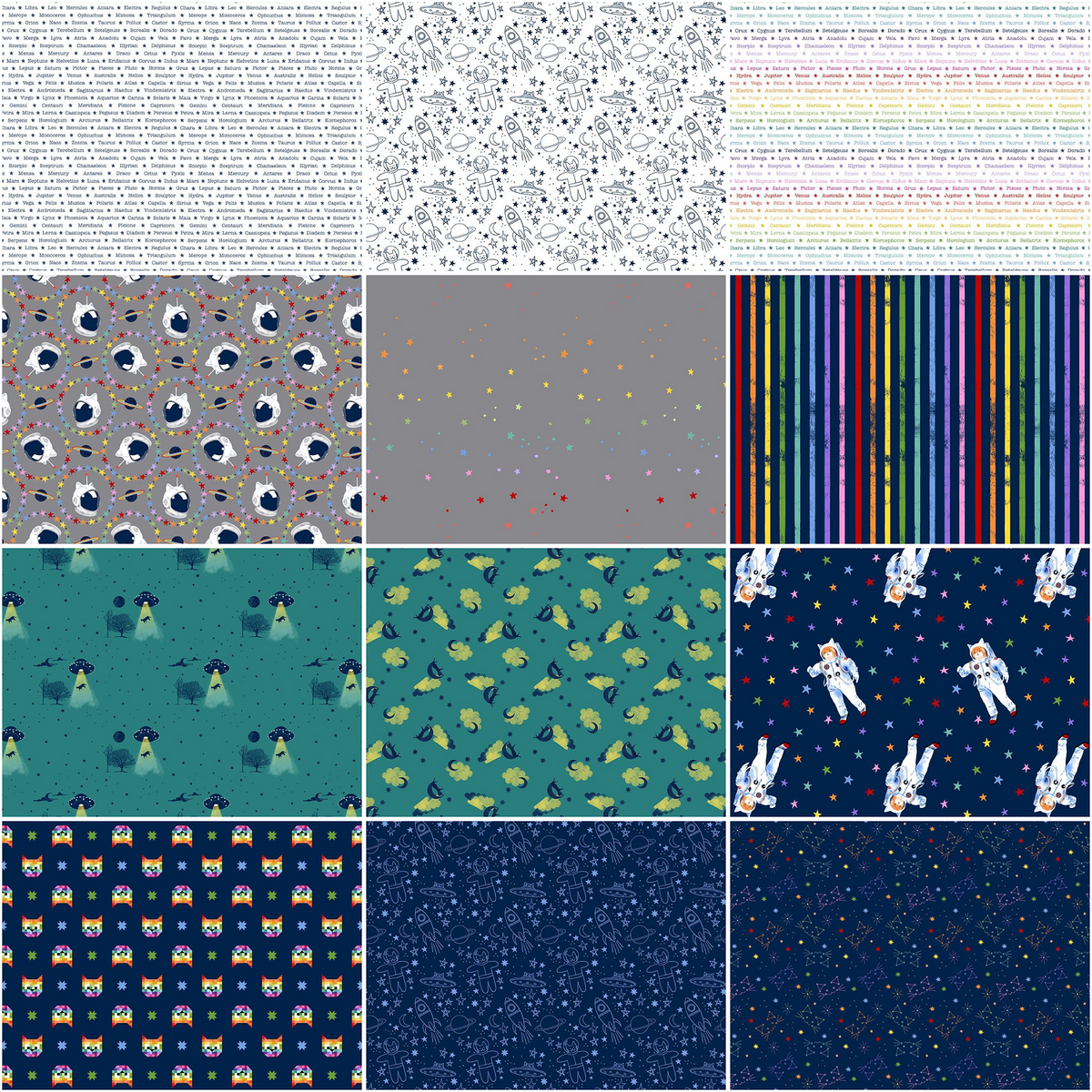 Timeless Treasures/Dear Stella - Meowter Space by Pammie Jane - 40 2.5" Strips/Jelly Roll
