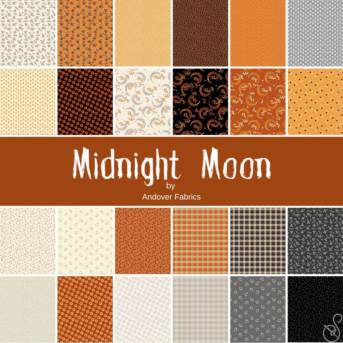 Andover/Makower UK - Midnight Moon Double Scoops - 40 2.5" Strips