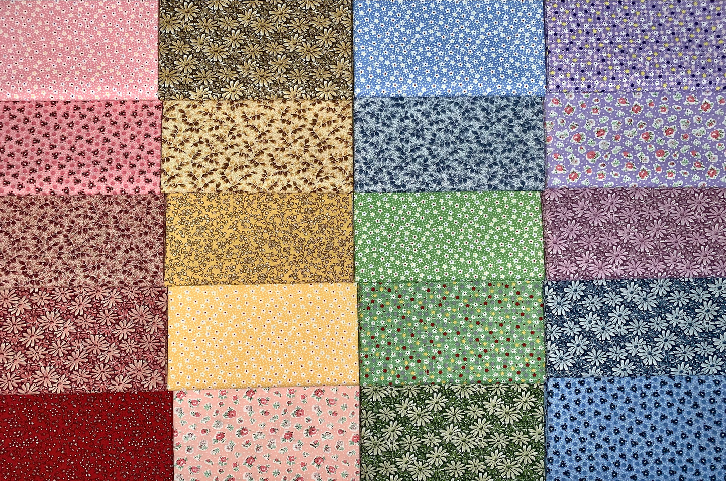 Vintage Floral - Colors Fat Quarter Bundle - 20 Fabrics, 20 Total Fat Quarters