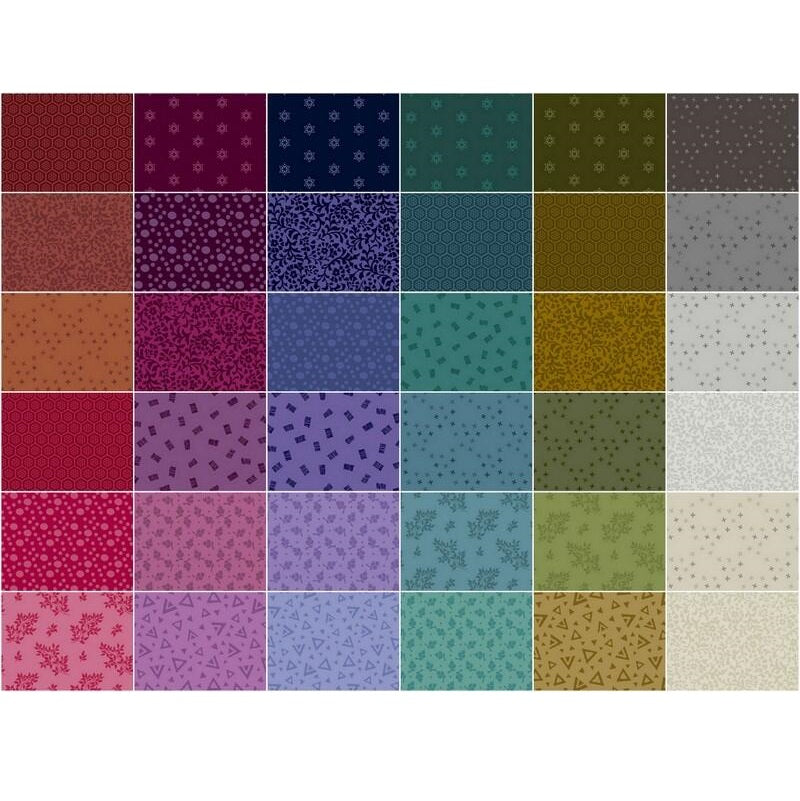 Andover/Makower UK - Moody Hues Double Scoops - 40 2.5" Strips/Jelly Roll
