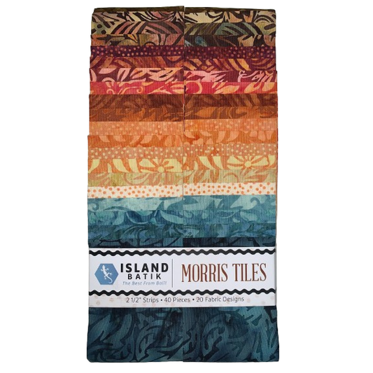 Island Batik - Morris Tiles - 20 Fabrics, 40 Total Strips