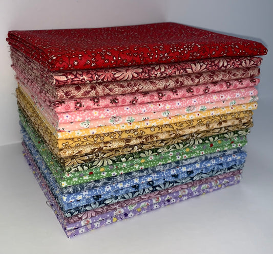 Vintage Floral - Colors Fat Quarter Bundle - 20 Fabrics, 20 Total Fat Quarters