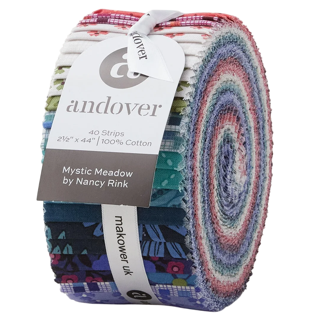 Andover/Makower UK - Mystic Meadow Double Scoops - 40 2.5" Strips/Jelly Roll