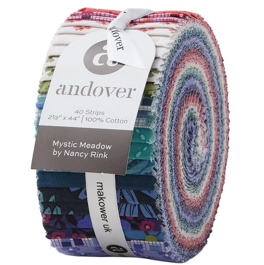 Andover/Makower UK - Mystic Meadow Double Scoops - 40 2.5" Strips/Jelly Roll