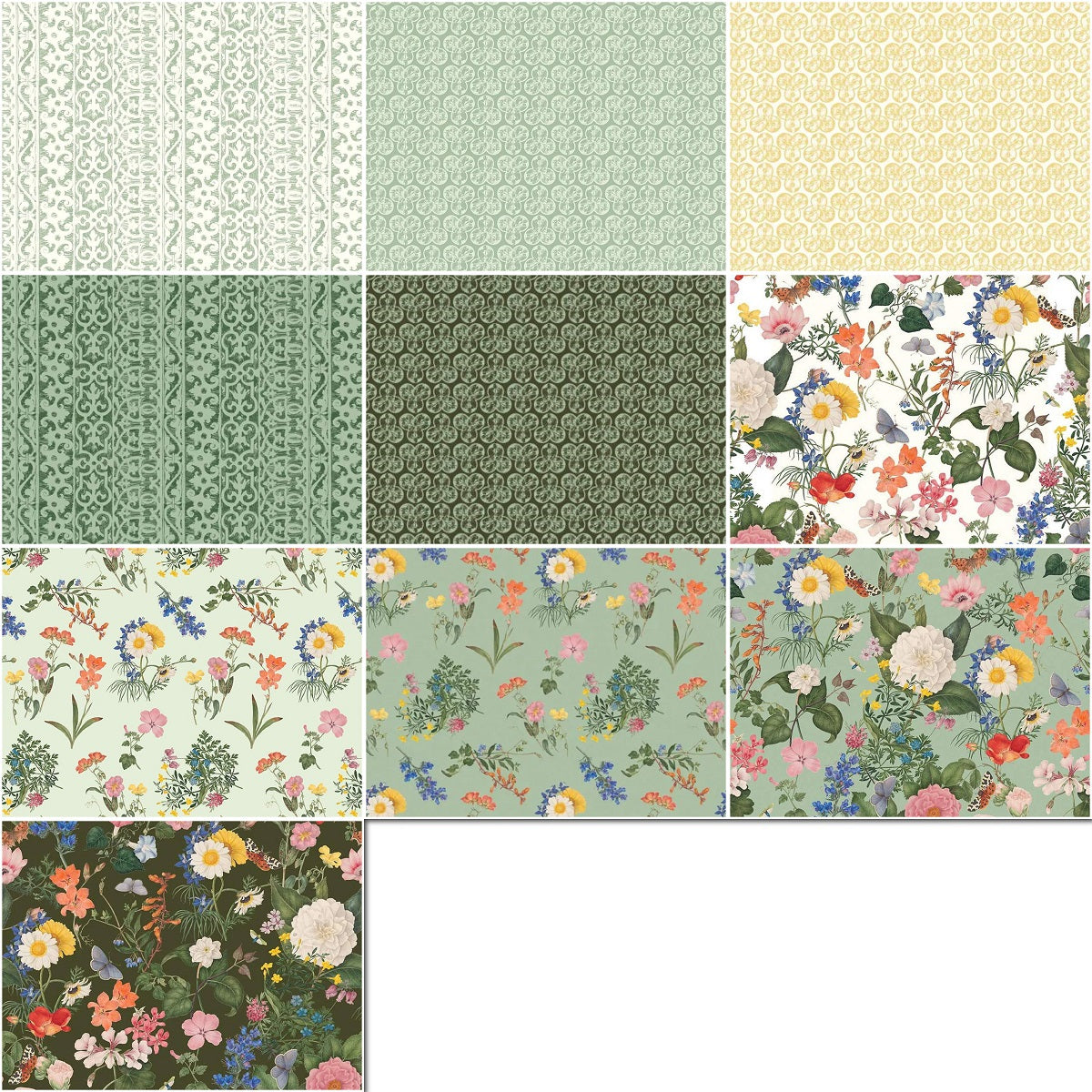 Riley Blake "Nature's Portrait" Half-yard Bundle - 10 Fabrics, 5 Total Yards