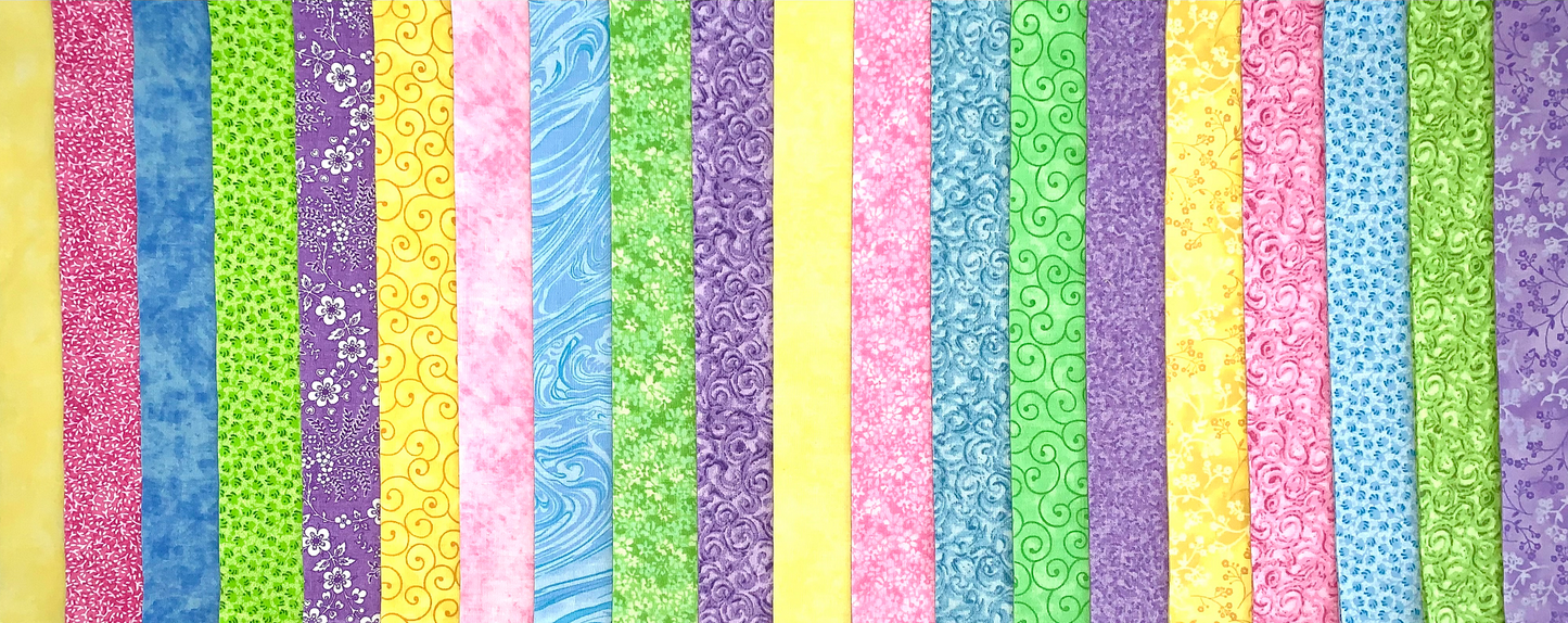 New Pastel 2.5" Roll - 20 Fabrics, 20 Total Strips