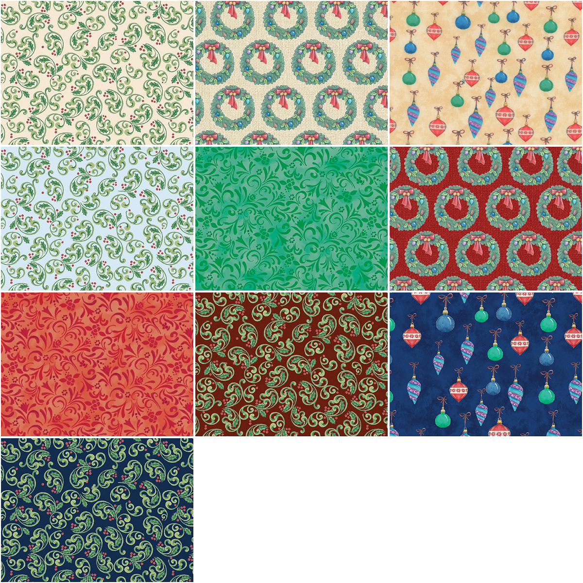 Benartex "The Night Before Christmas" Half-Yard Bundle - 10 Fabrics, 5 Total Yards