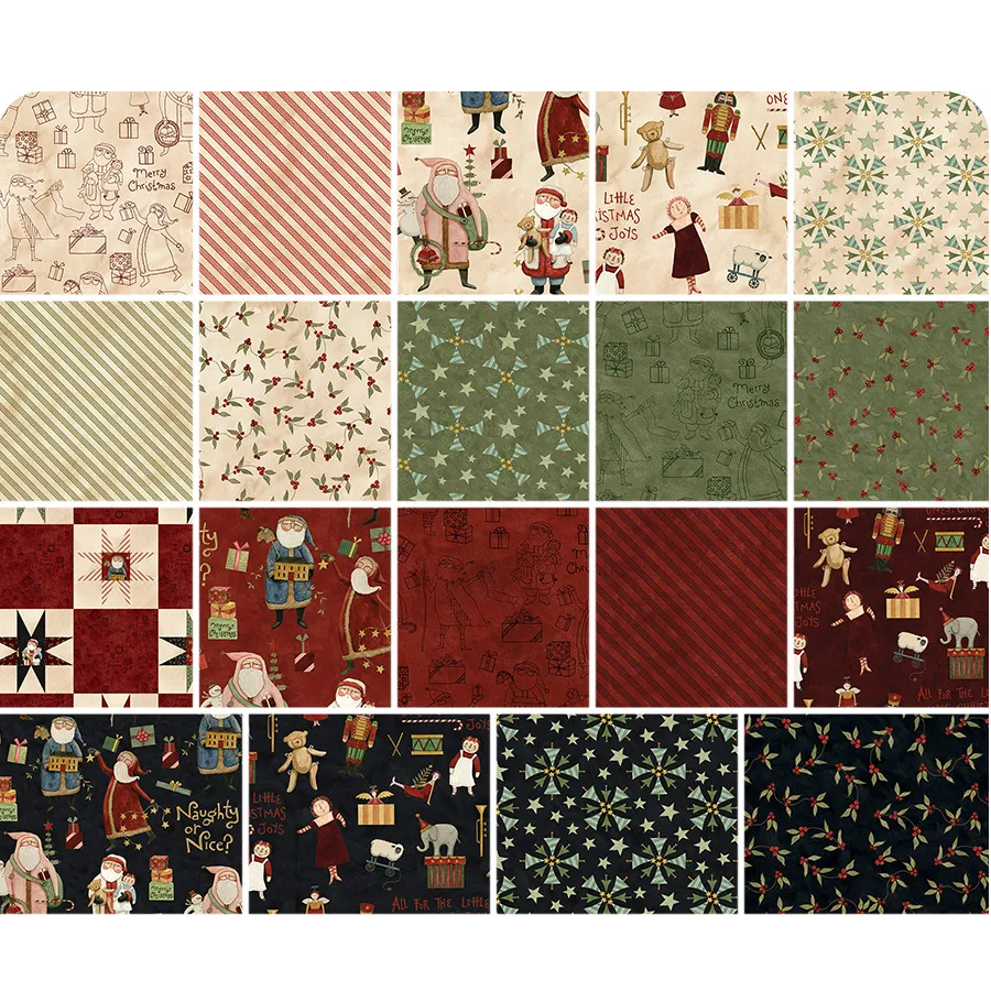 Riley Blake Naughty Or Nice - 40 Strip Rolie Polie