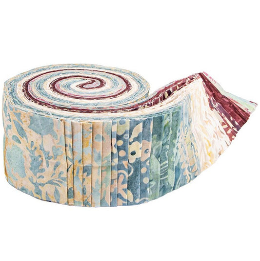 Riley Blake Old China Floral Grid Expressions Batiks - 40 Strip Rolie Polie