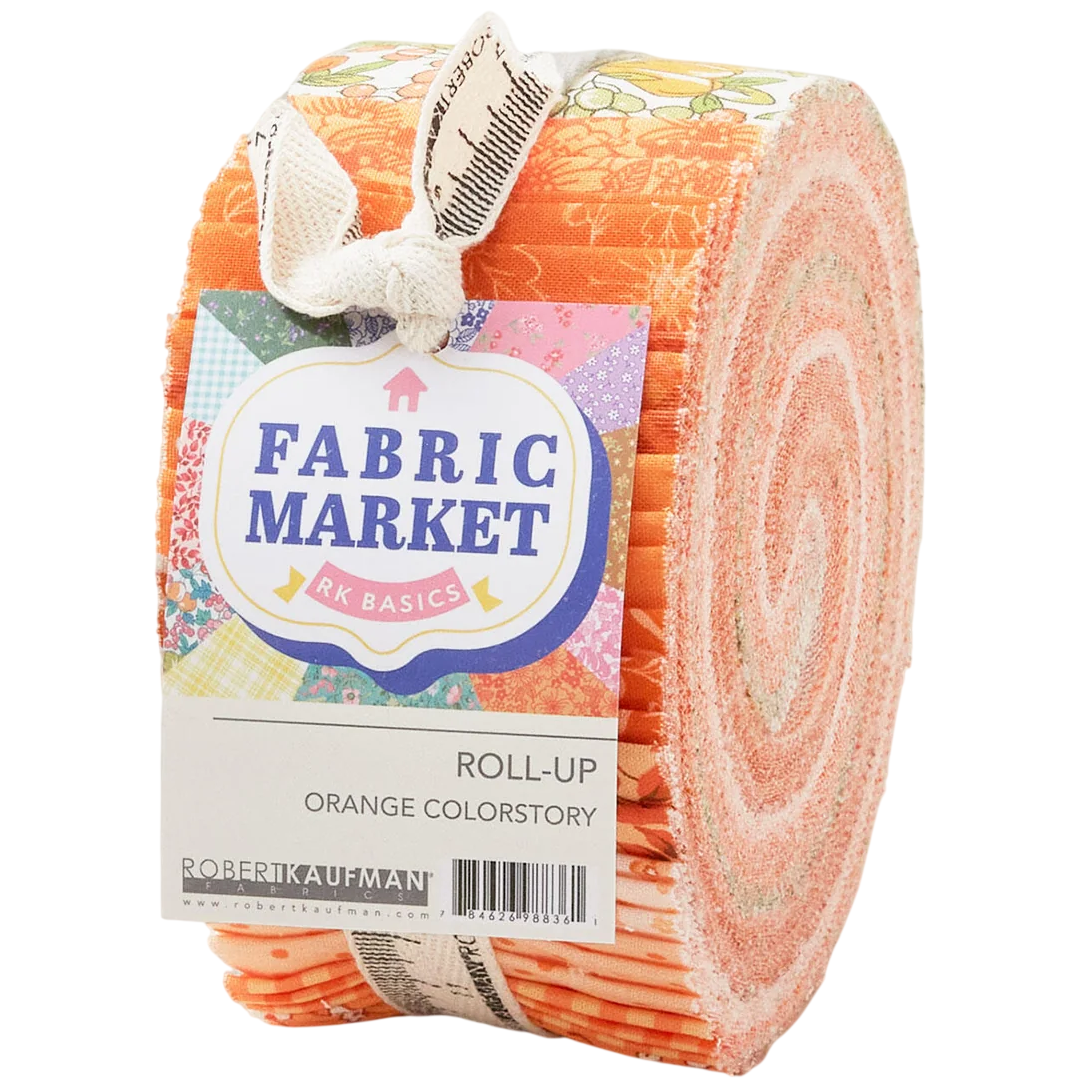Robert Kaufman Fabric Market - Orange Roll-up - 40 Strip Roll