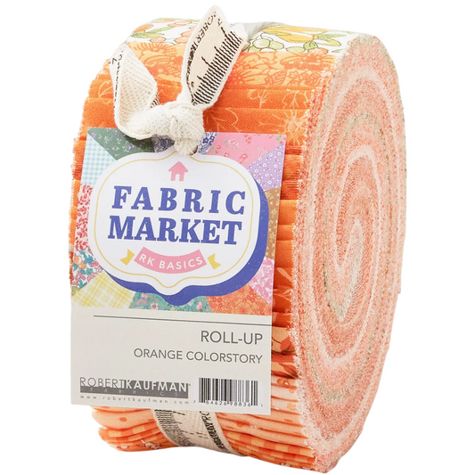 Robert Kaufman Fabric Market - Orange Roll-up - 40 Strip Roll
