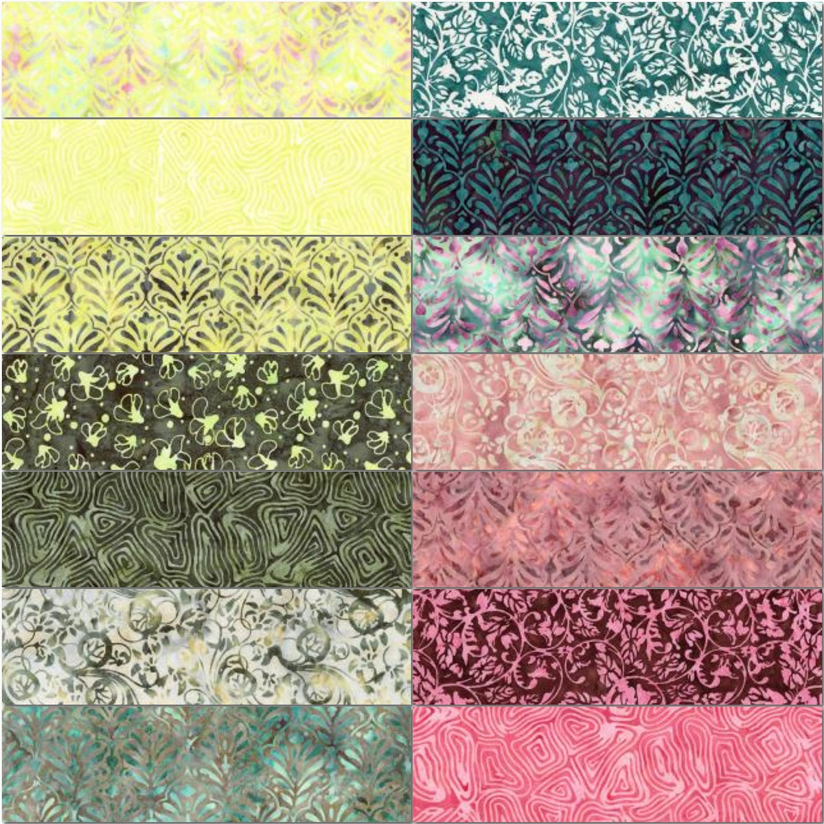 Riley Blake Ornamental Floreale Expressions Batiks - 40 Strip Rolie Polie