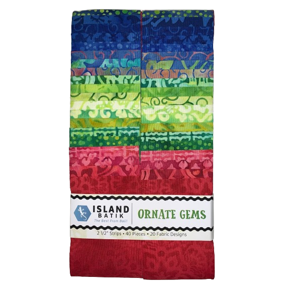 Island Batik - Ornate Gems - 20 Fabrics, 40 Total Strips