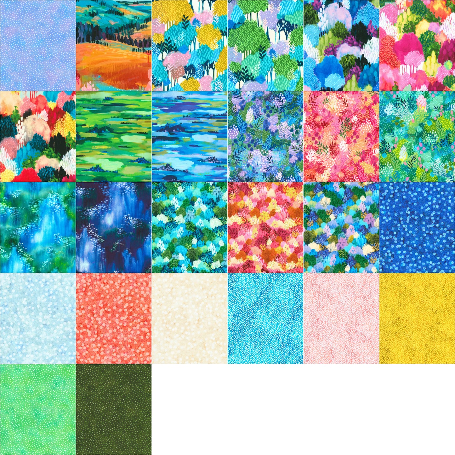 Robert Kaufman Painterly Trees By Clair Bremner Roll-up - 40 Strip Roll