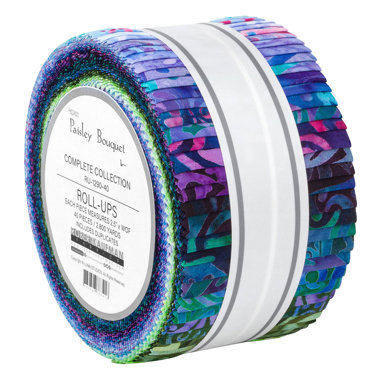 Robert Kaufman Artisan Batiks: Paisley Bouquet Roll-up - 40 Total Strips