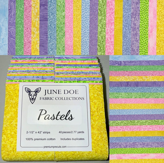 June Doe Fabric Collections - Pastels - 40-Strip Pack