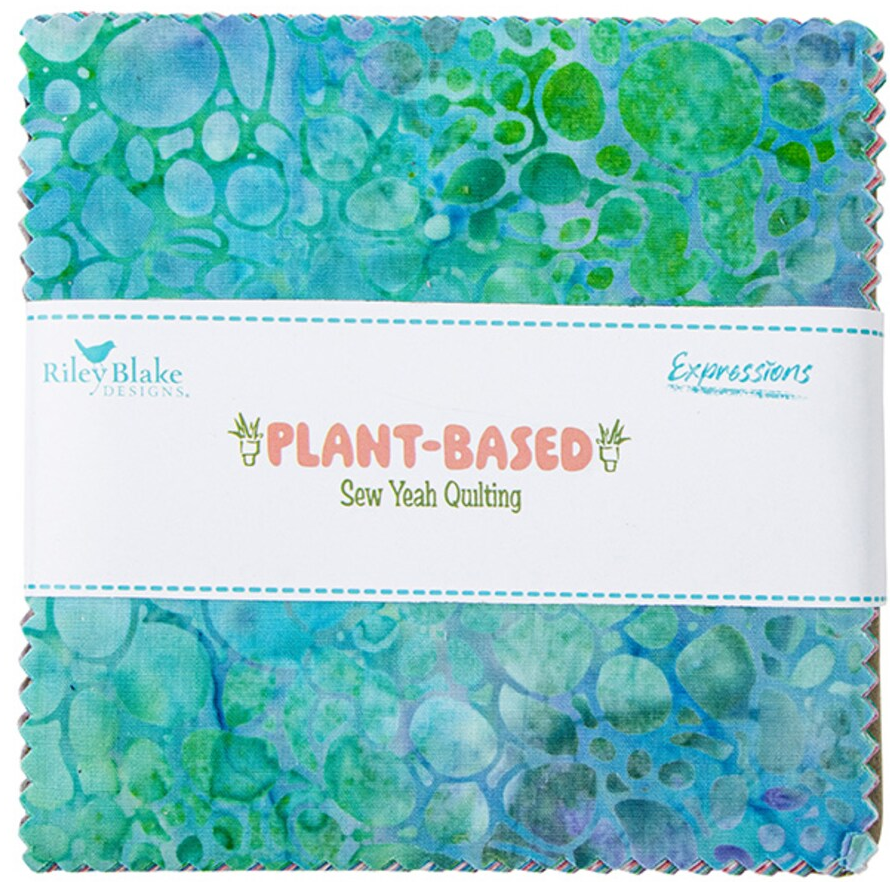 Charm Pack 5x5 Squares - Riley Blake Plant-Based Batik 5-inch Stacker - 40 5" Squares