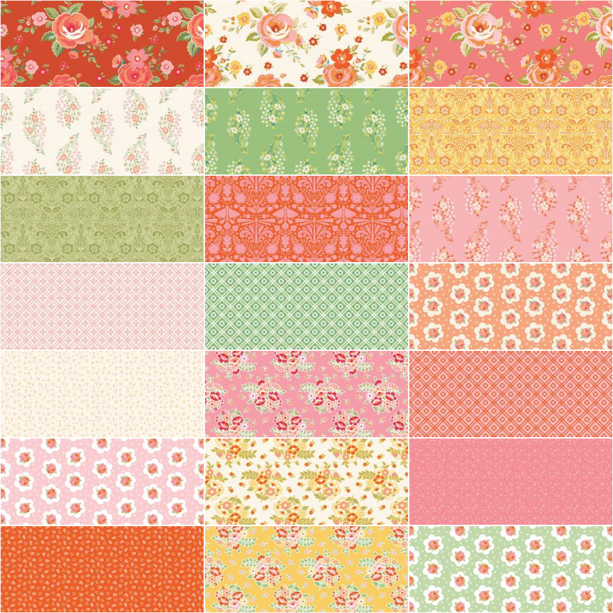 Charm Pack 5x5 Squares - Riley Blake Peach Cobbler 2 5-inch Stacker - 40 5" Squares