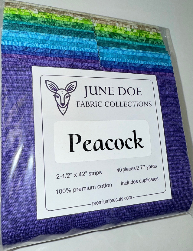 June Doe Fabric Collections - Peacock - 40-Strip Pack