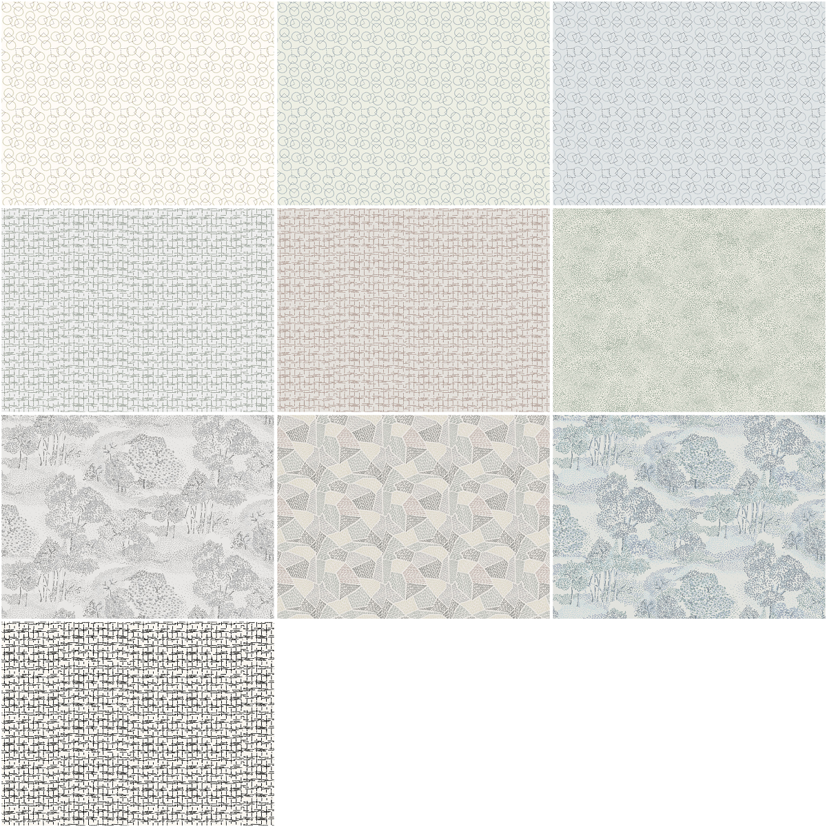 Clothworks "Perspective" Half-yard Bundle - 10 Fabrics, 5 Total Yards