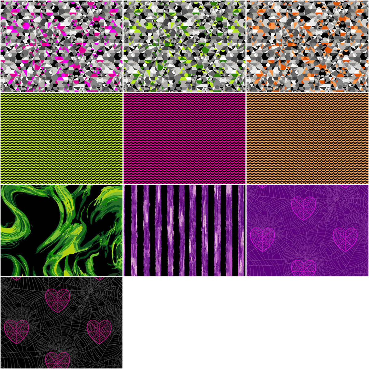 Half-yard Bundle - Andover/Makower UK "Phantasm" - 10 Fabrics, 5 Total Yards