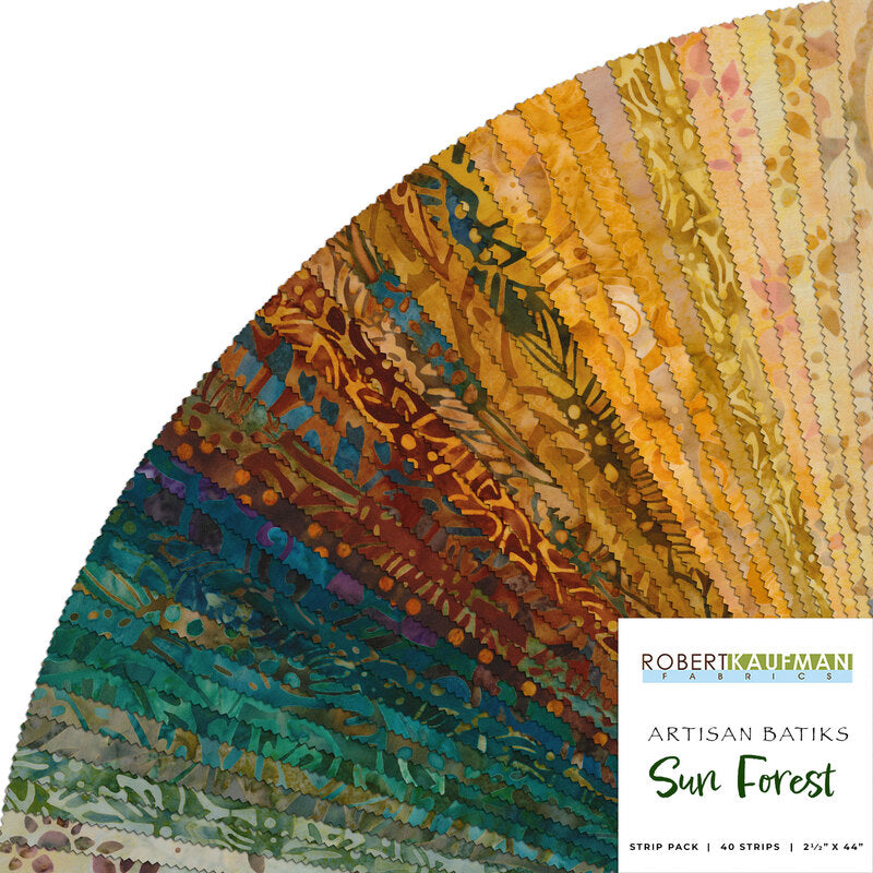 Robert Kaufman Artisan Batiks: Sun Forest Roll-up - 40 Total Strips